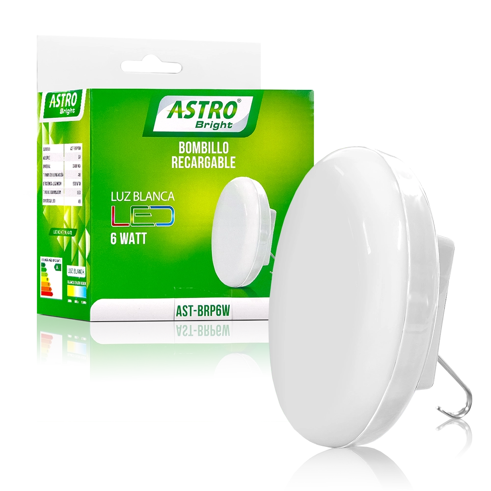 Bombillo Recargable Plano LED 6W