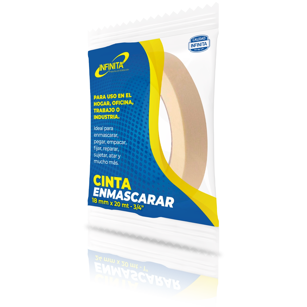 Cinta de Enmascarar Infinita 3/4” x 20 mts (18 mm)