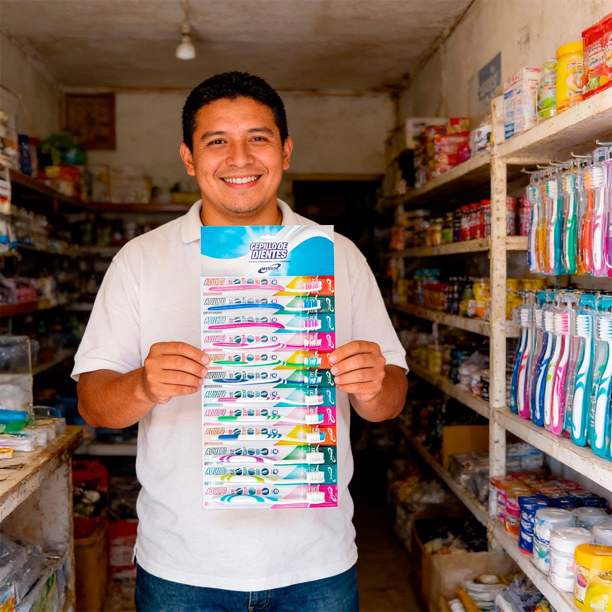 Cepillo de dientes adulto cerdas suaves en ristra x 12 unids Infinita