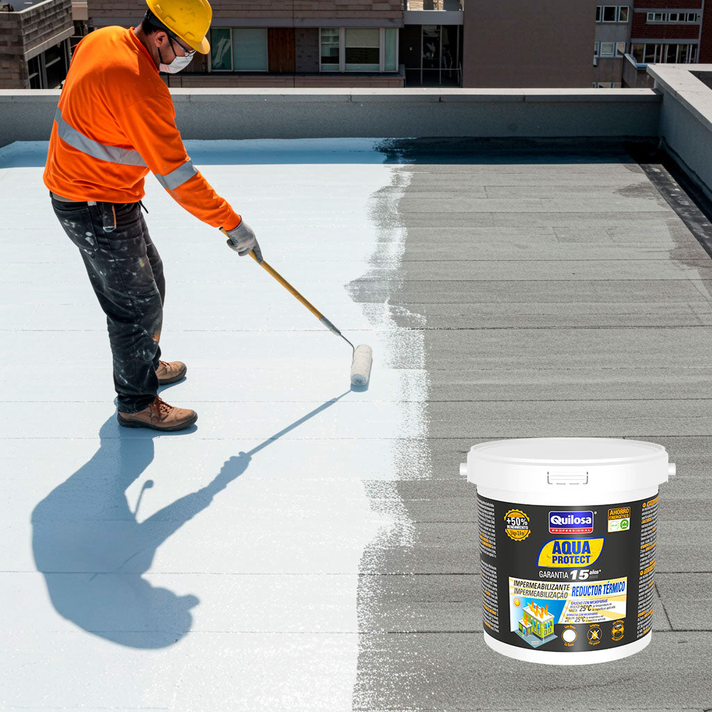 Impermeabilizante con reductor termico Caucho Microfibras Aquaprotect Quilosa