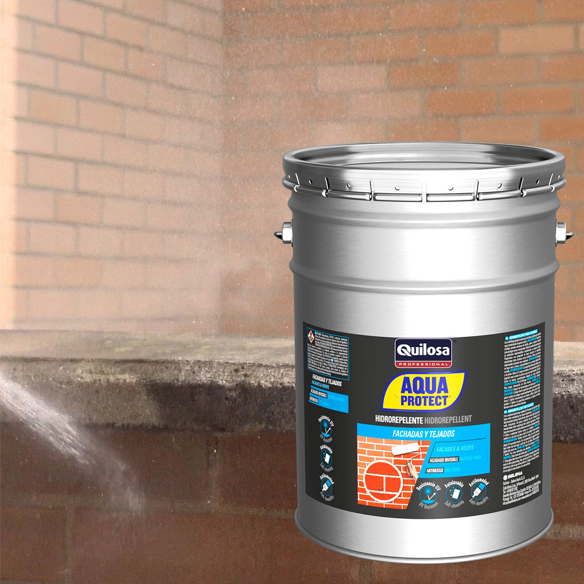Hidrorepelente para fachadas y tejados Aquaprotect Quilosa