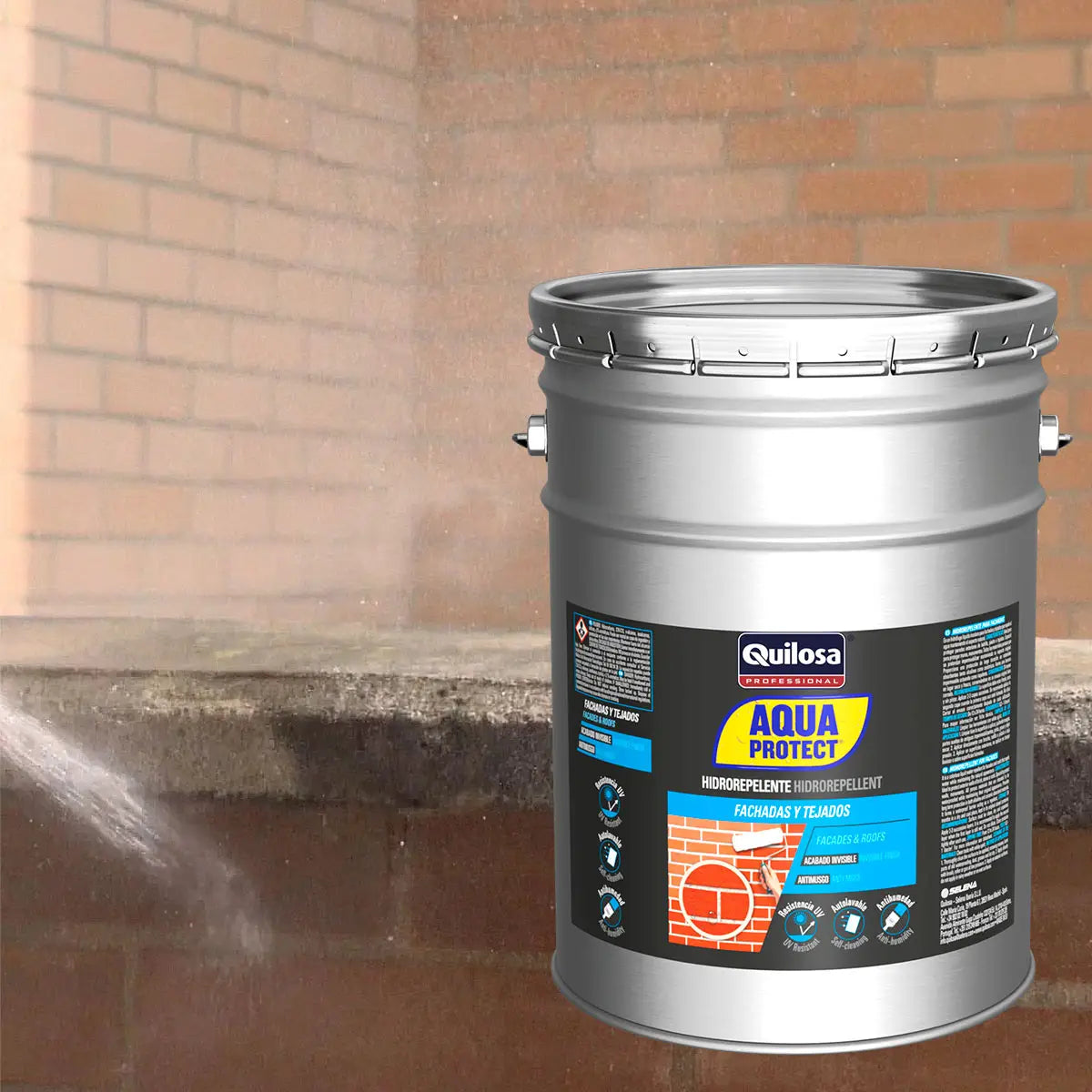 Hidrorepelente para fachadas y tejados Aquaprotect Quilosa